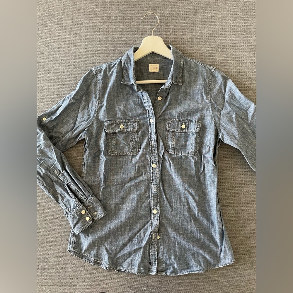 J.Crew chambray shirt in dark denim, Small